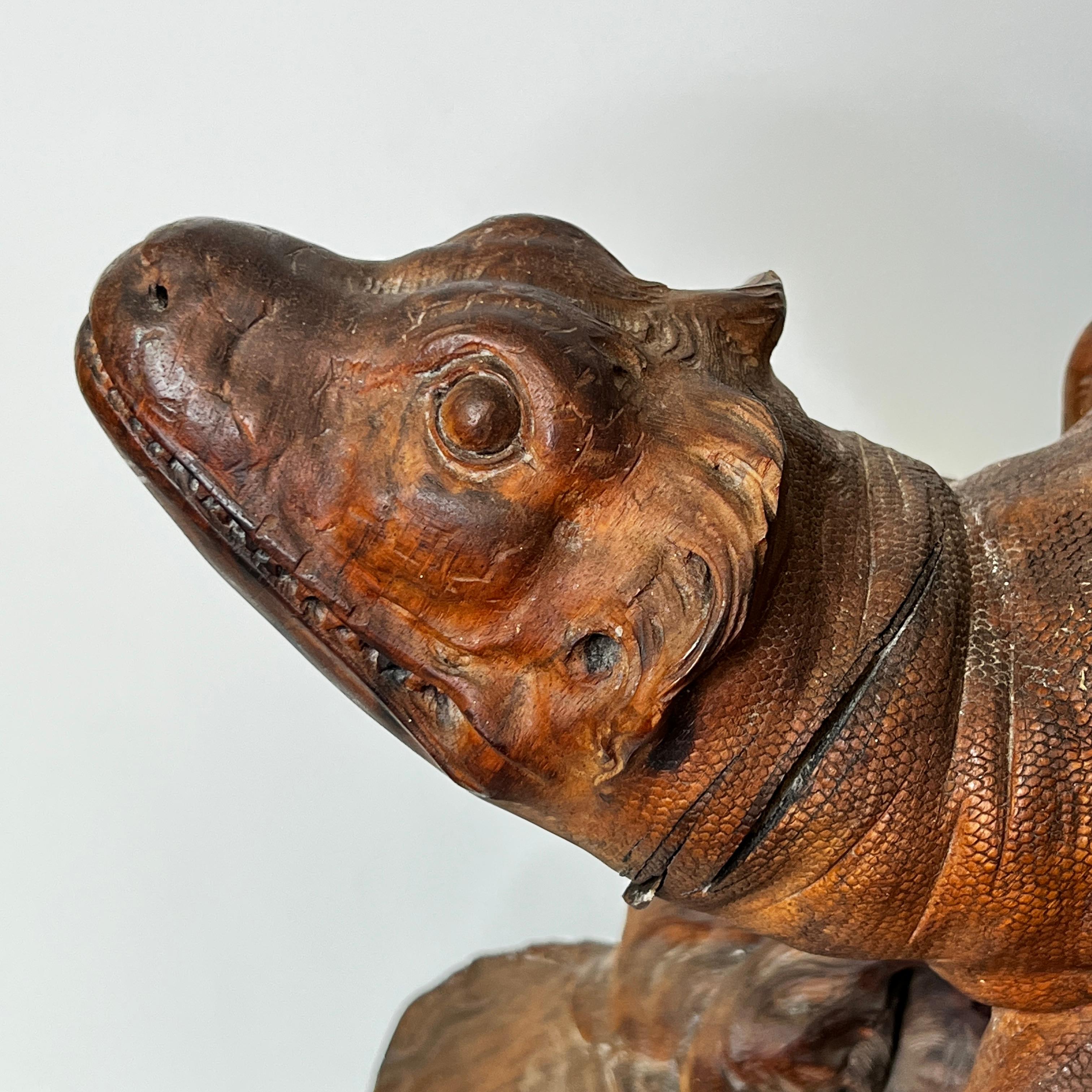 Carved Wooden Iguana Lizard Sculptures 7