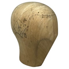 Carved Wooden Milliners Head, Vintage Austria, circa 1920s