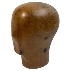 Carved Wooden Milliners Head, Antique Italy, circa 1930s