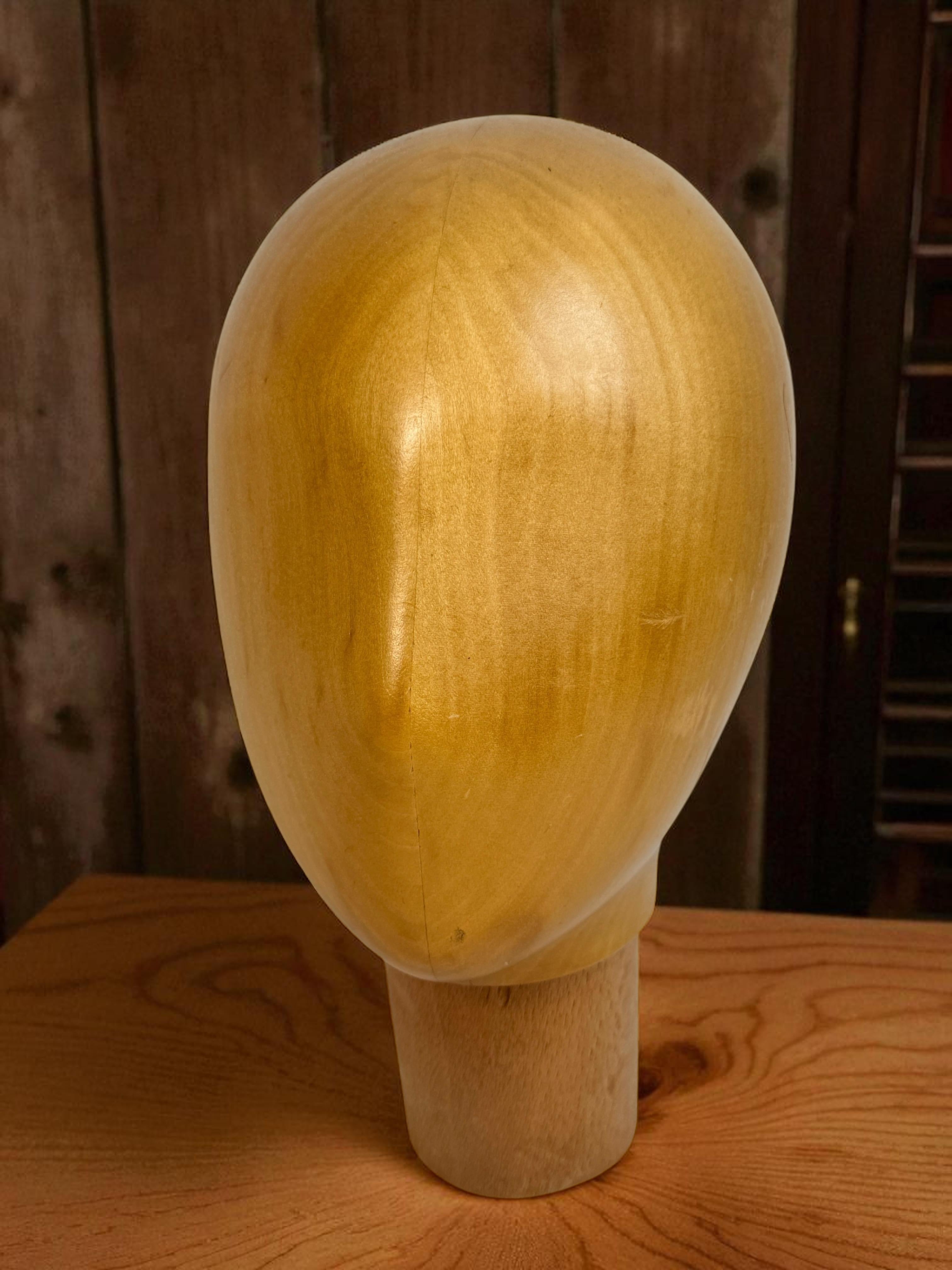 Carved Wooden Milliners Mannequin Head, Vintage Italy, circa 1960s For Sale 4