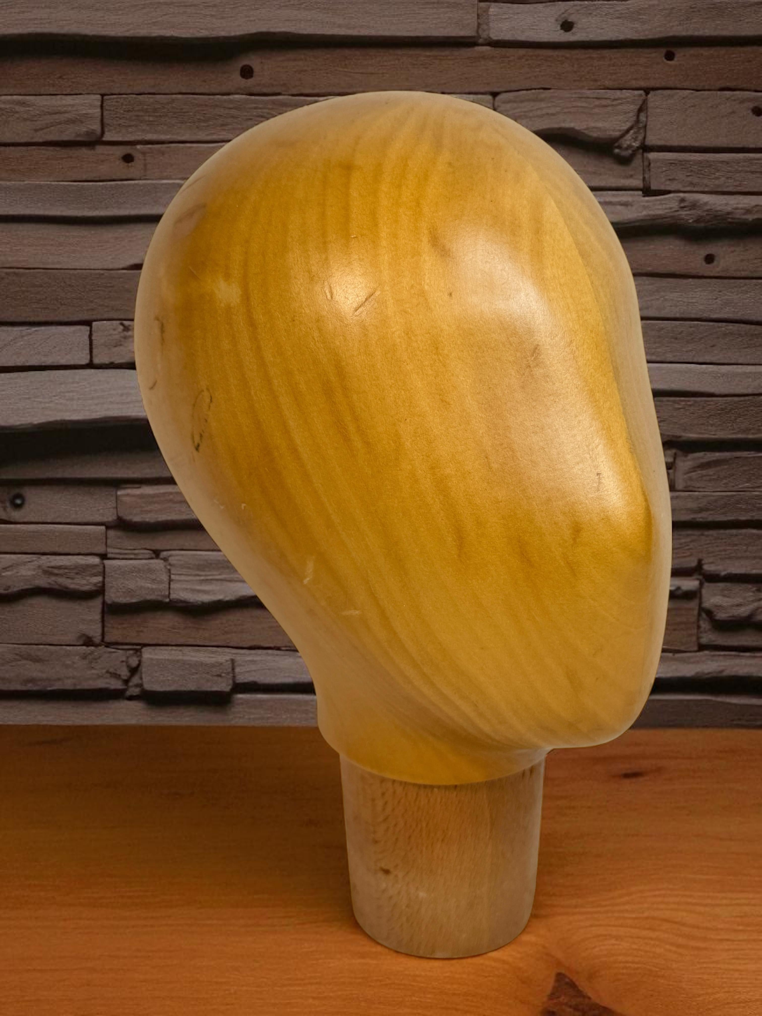 Carved Wooden Milliners Mannequin Head, Vintage Italy, circa 1960s For Sale 5
