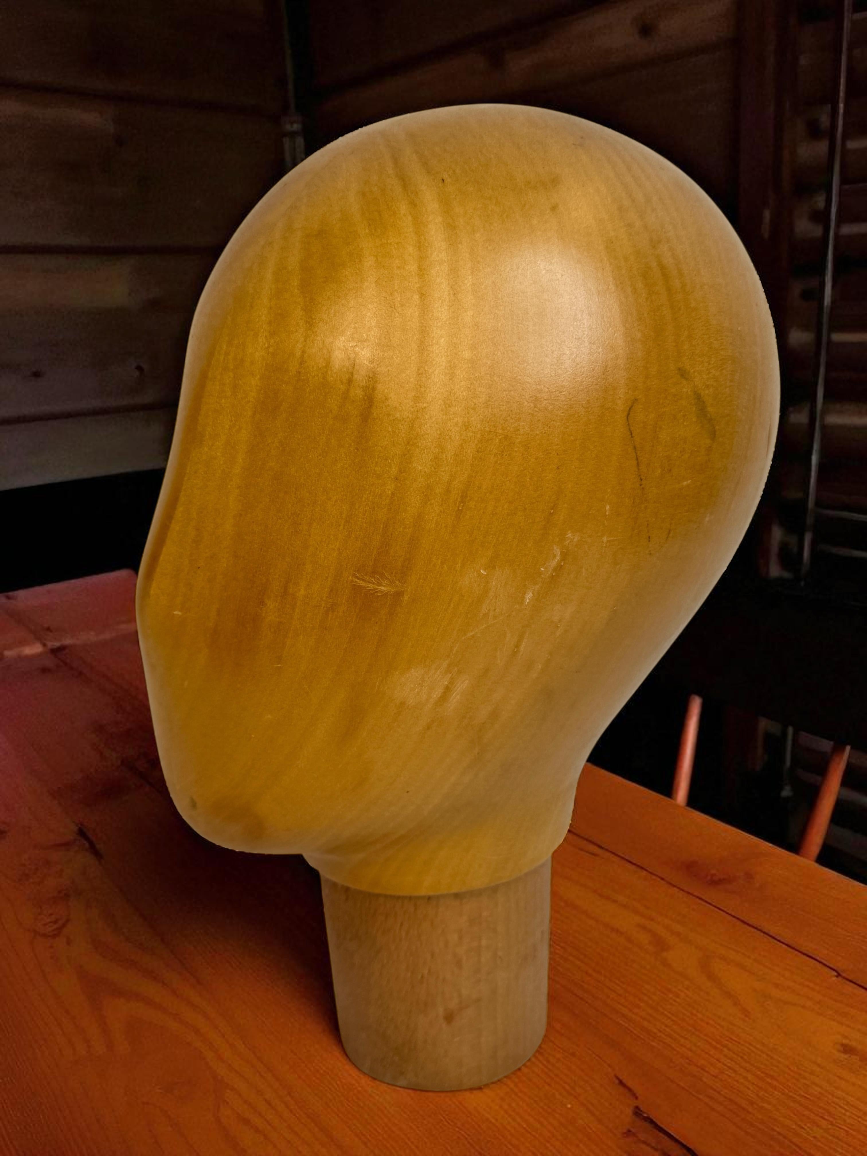 Carved Wooden Milliners Mannequin Head, Vintage Italy, circa 1960s For Sale 6