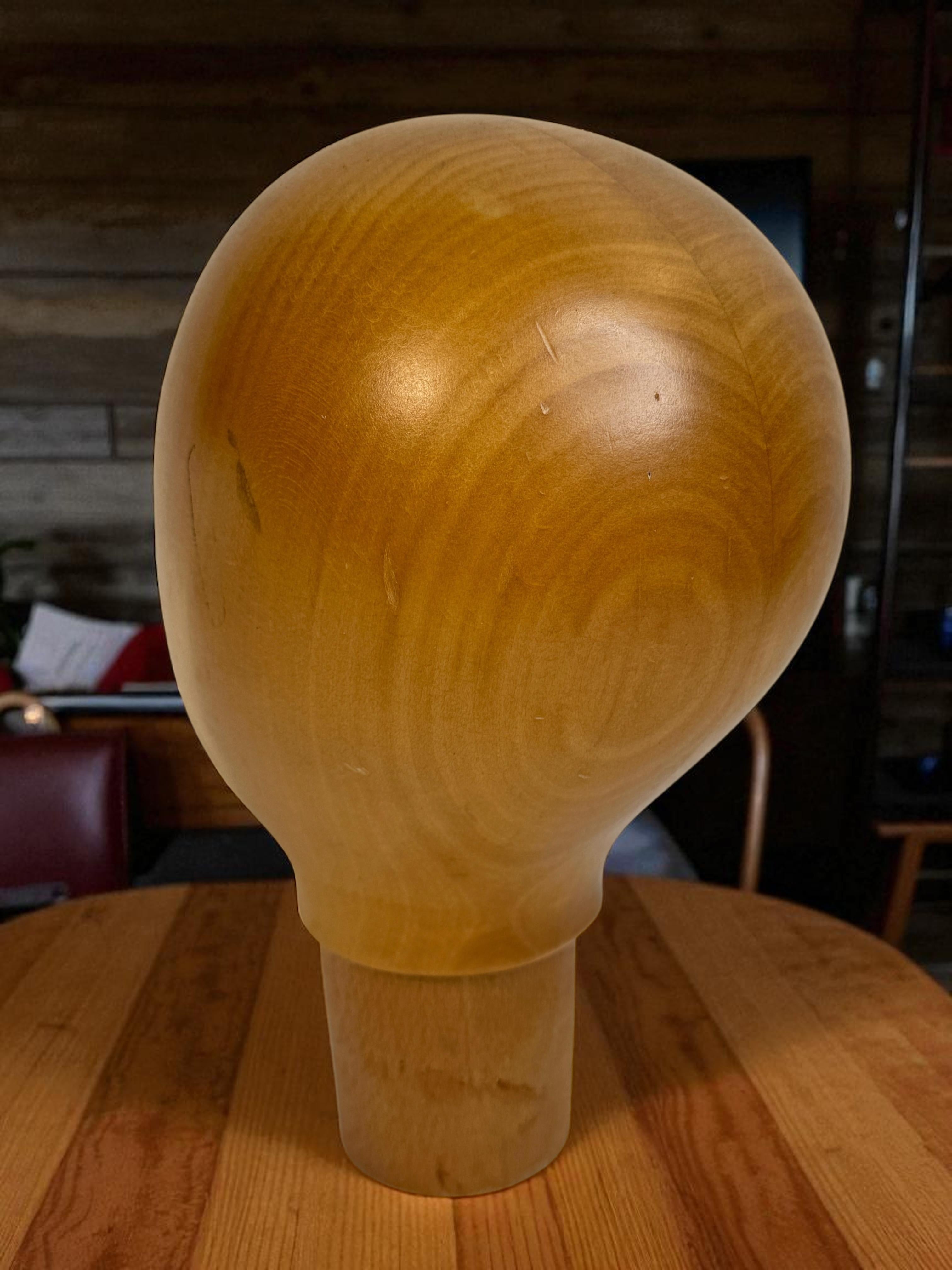 Carved Wooden Milliners Mannequin Head, Vintage Italy, circa 1960s For Sale 7