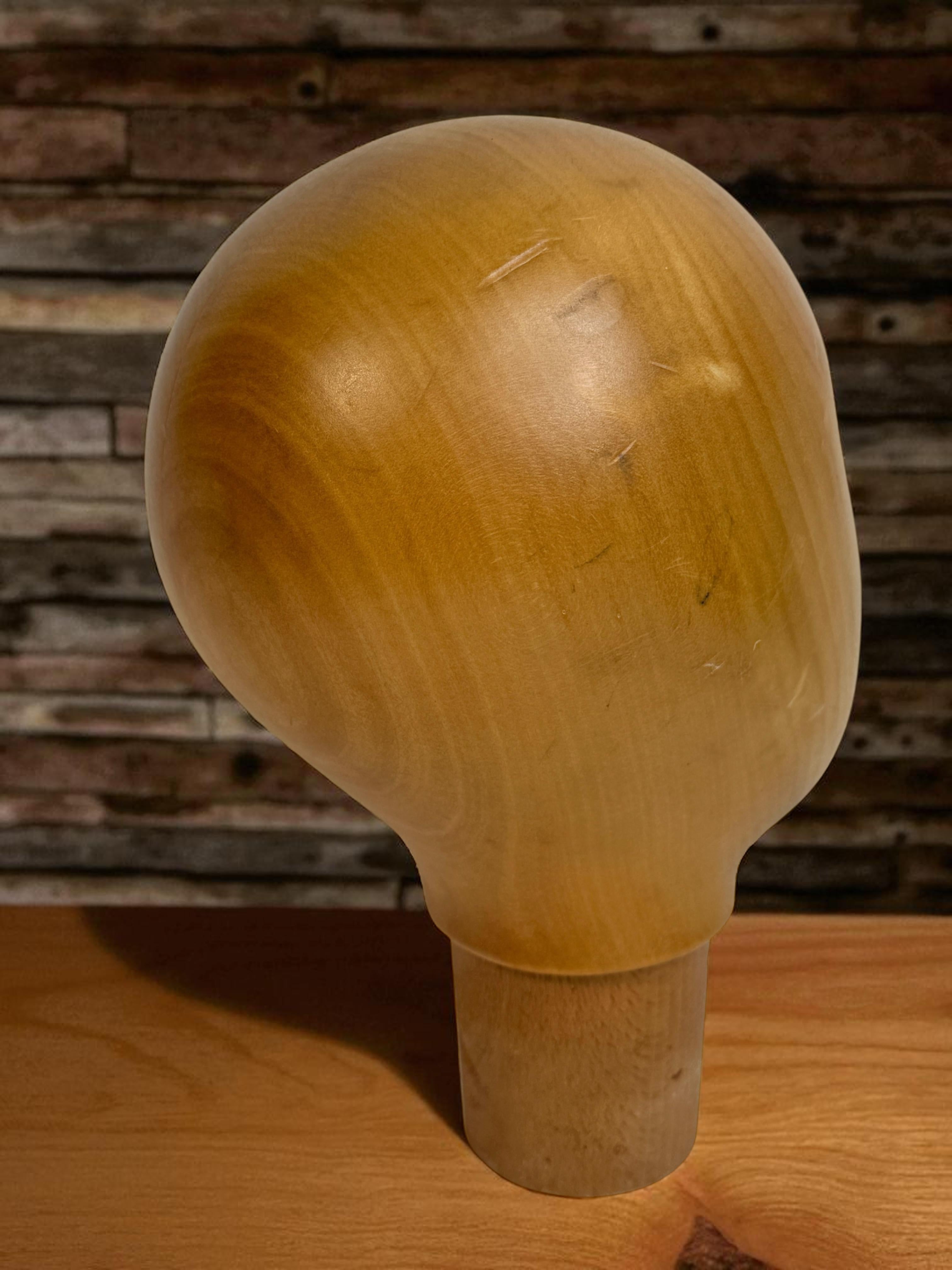 Carved Wooden Milliners Mannequin Head, Vintage Italy, circa 1960s For Sale 8