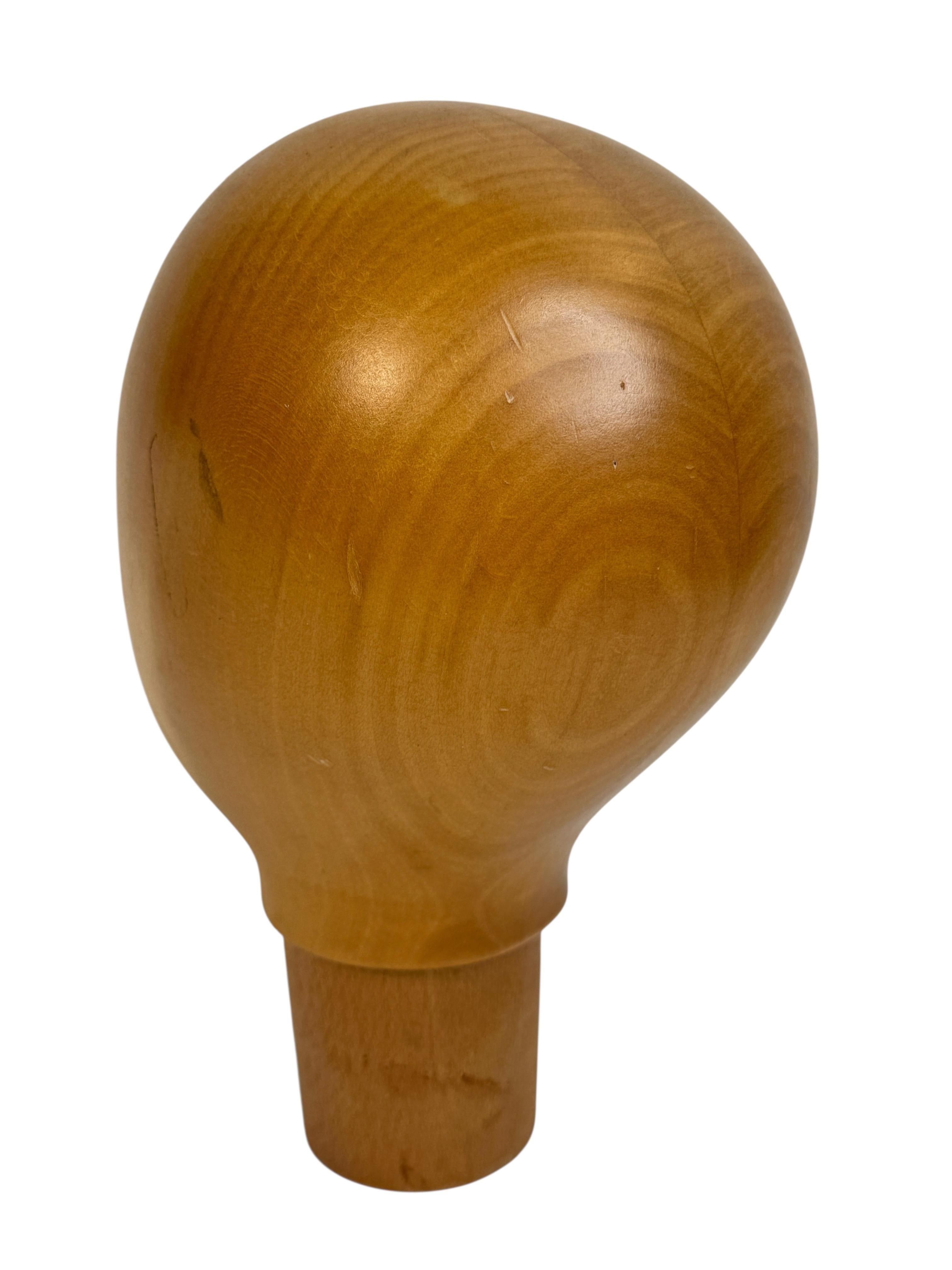 Mid-20th Century Carved Wooden Milliners Mannequin Head, Vintage Italy, circa 1960s For Sale