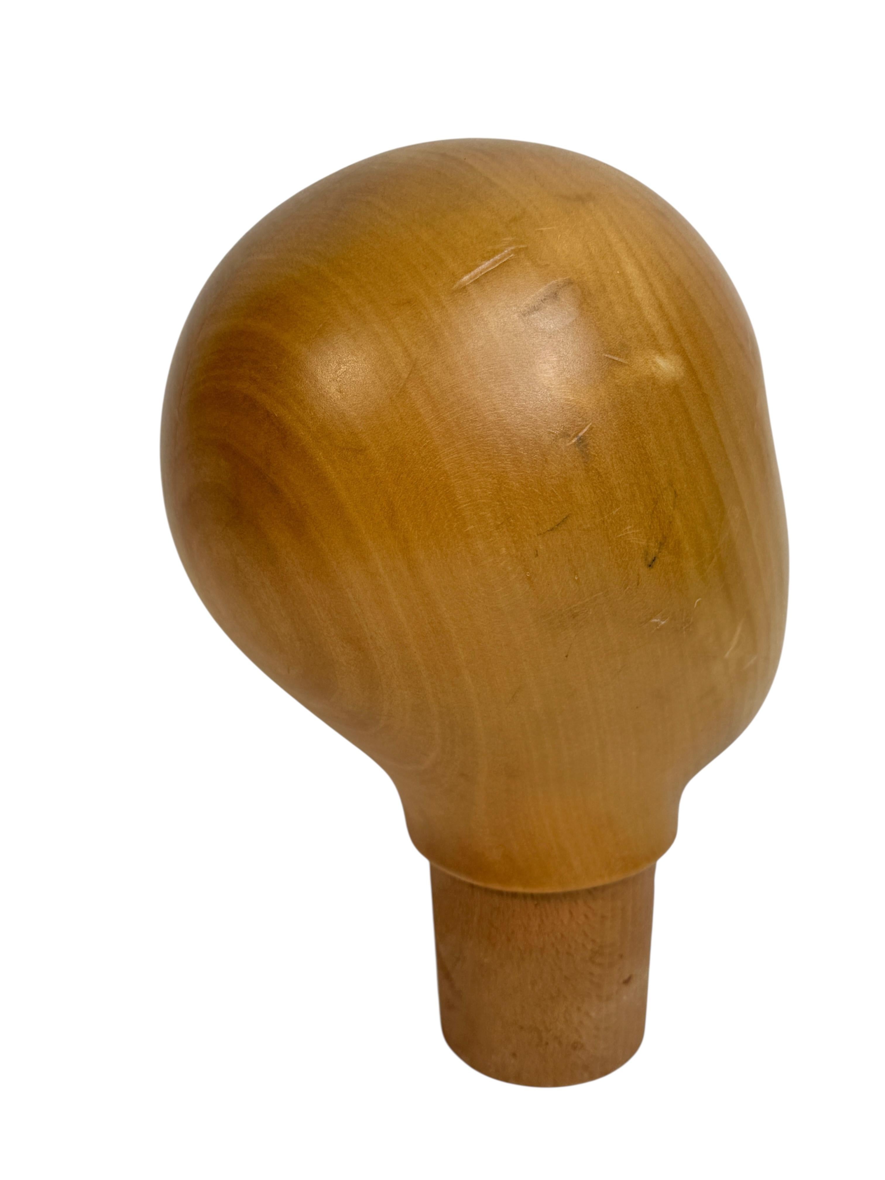 Carved Wooden Milliners Mannequin Head, Vintage Italy, circa 1960s For Sale 1