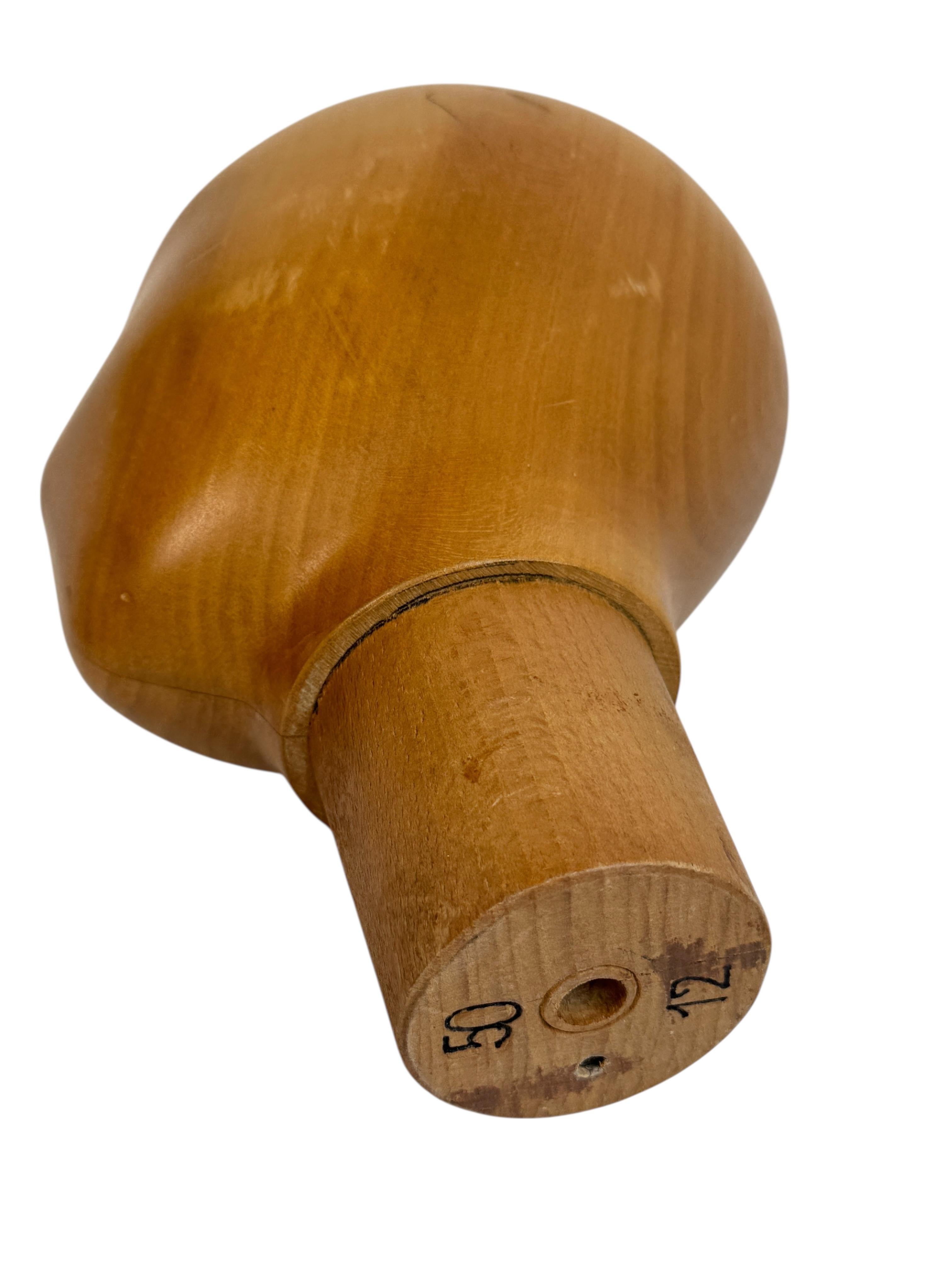 Carved Wooden Milliners Mannequin Head, Vintage Italy, circa 1960s For Sale 2