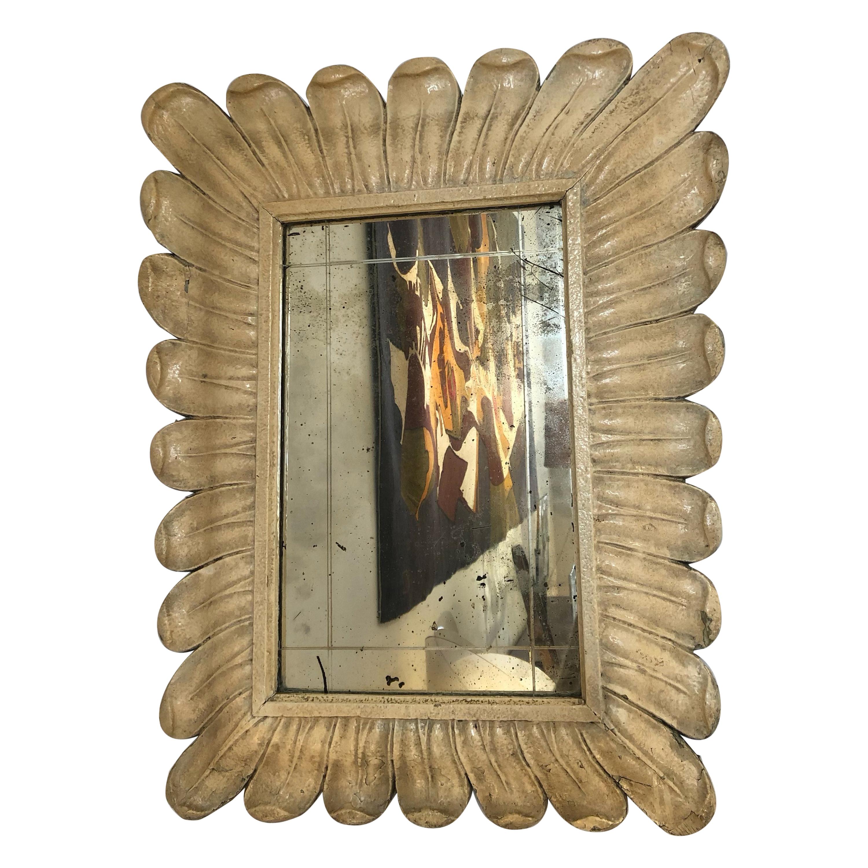 Carved Wooden Mirror, 1940s