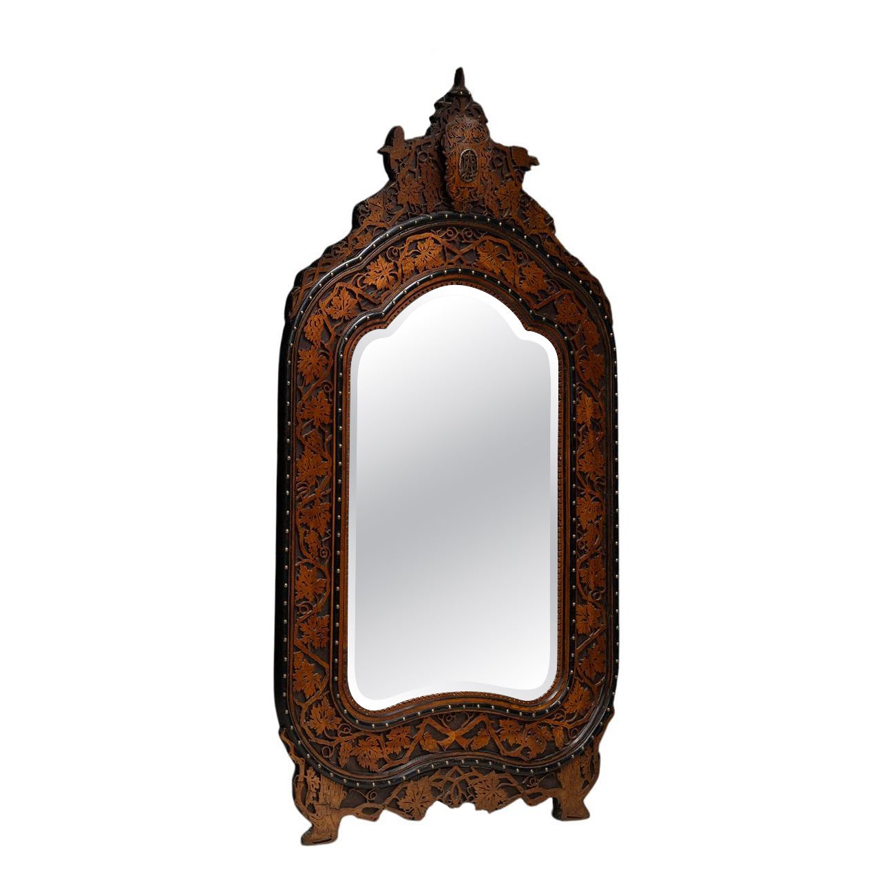Carved Wooden Mirror For Sale