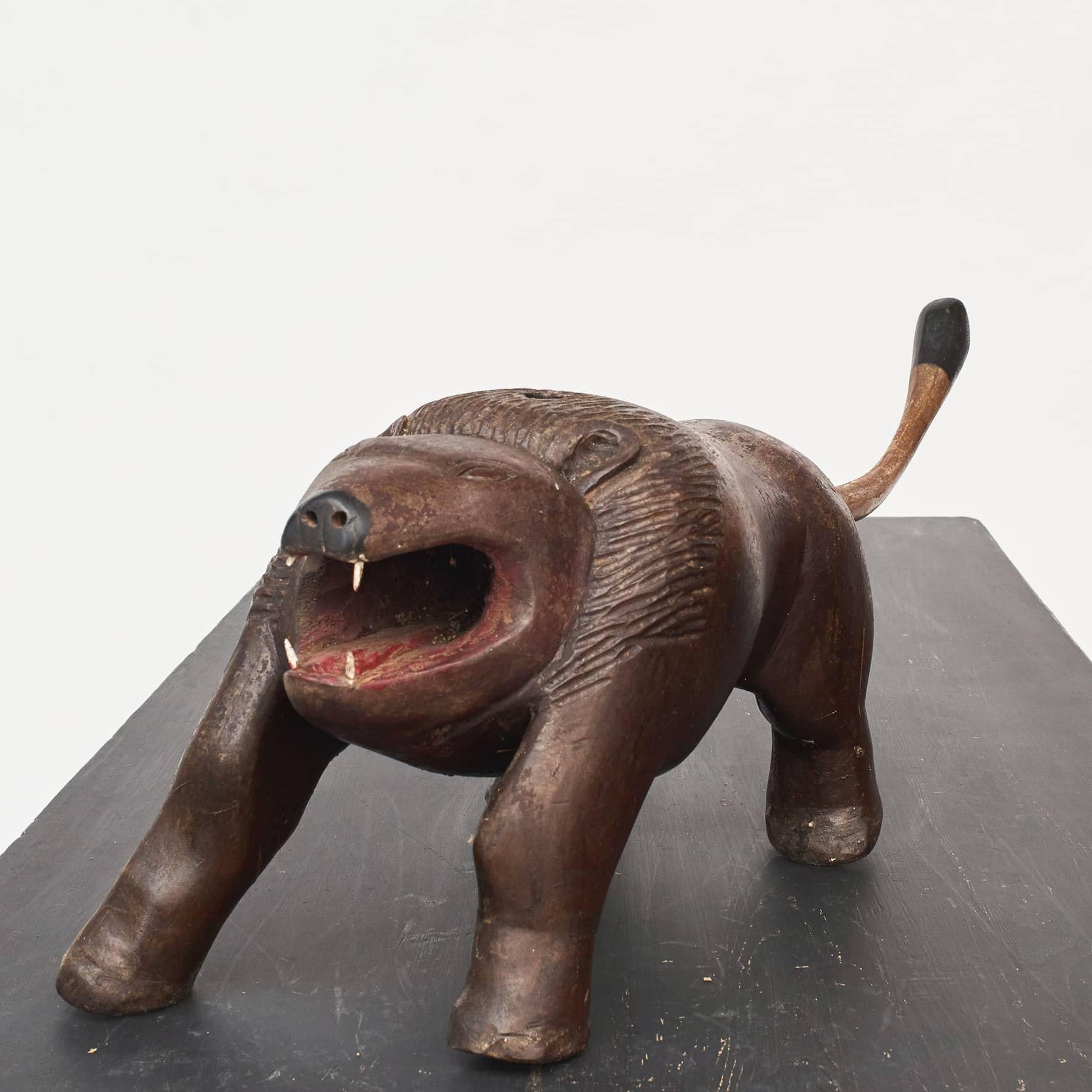 wooden carved animals