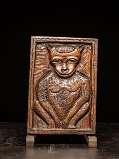 Carved Wooden Relief Depicting an Anthropomorphic Monkey, France