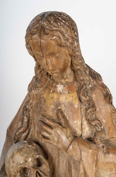 Carved Wooden Sculpture of Mary Magdalene, Circa 1500.