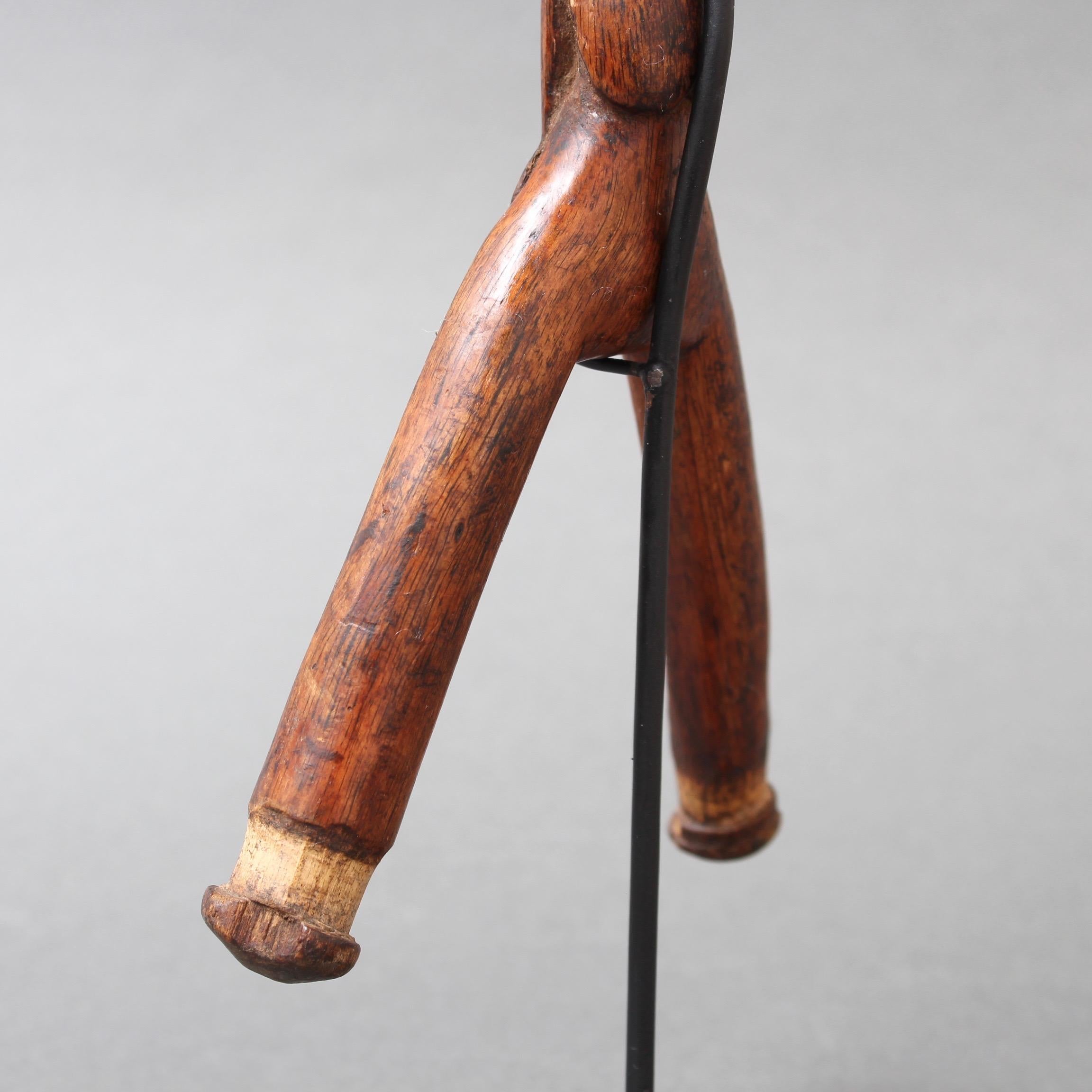 Carved Wooden Slingshot Figure from Timor Island, Indonesia, circa 1970s 9