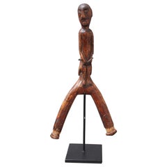 Used Carved Wooden Slingshot Figure from Timor Island, Indonesia, circa 1970s