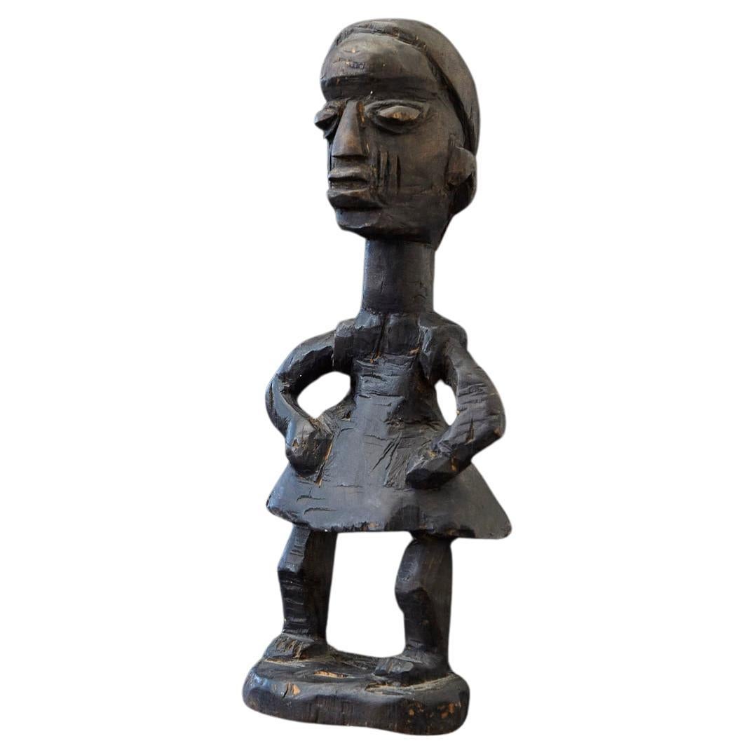 Carved Wooden Statue of a Dancer "Queen Dancer", Egba People, Abeokuta, 1950s For Sale