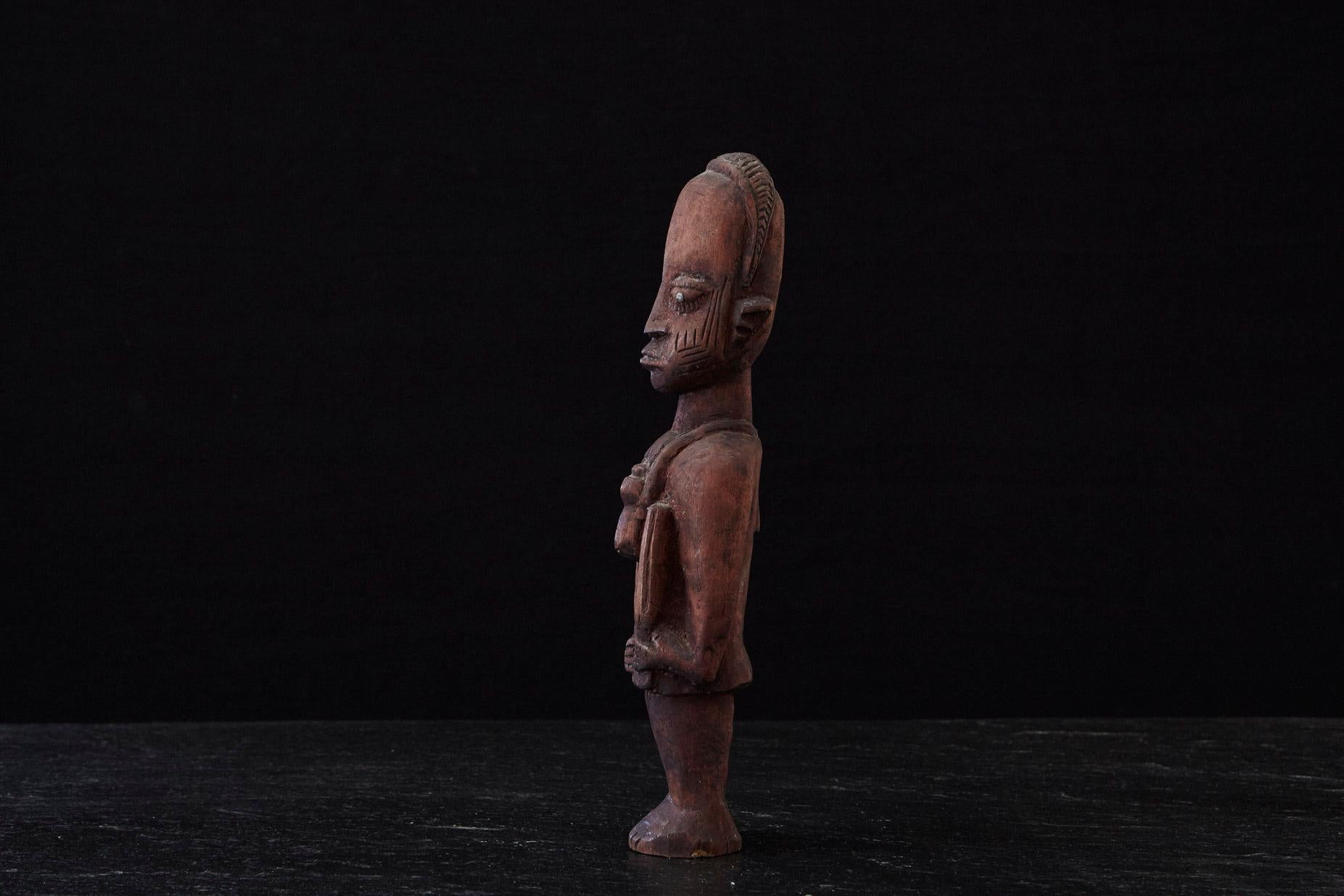 African Carved Wooden Statue of a Ju Ju Man, Egba People, Abeokuta, 1940s For Sale