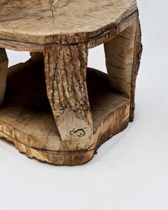 Carved Wooden Stump Chair, Belgium, Early 20th C