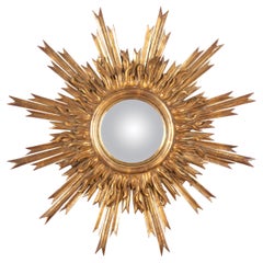 Carved Wooden Sunburst Mirror