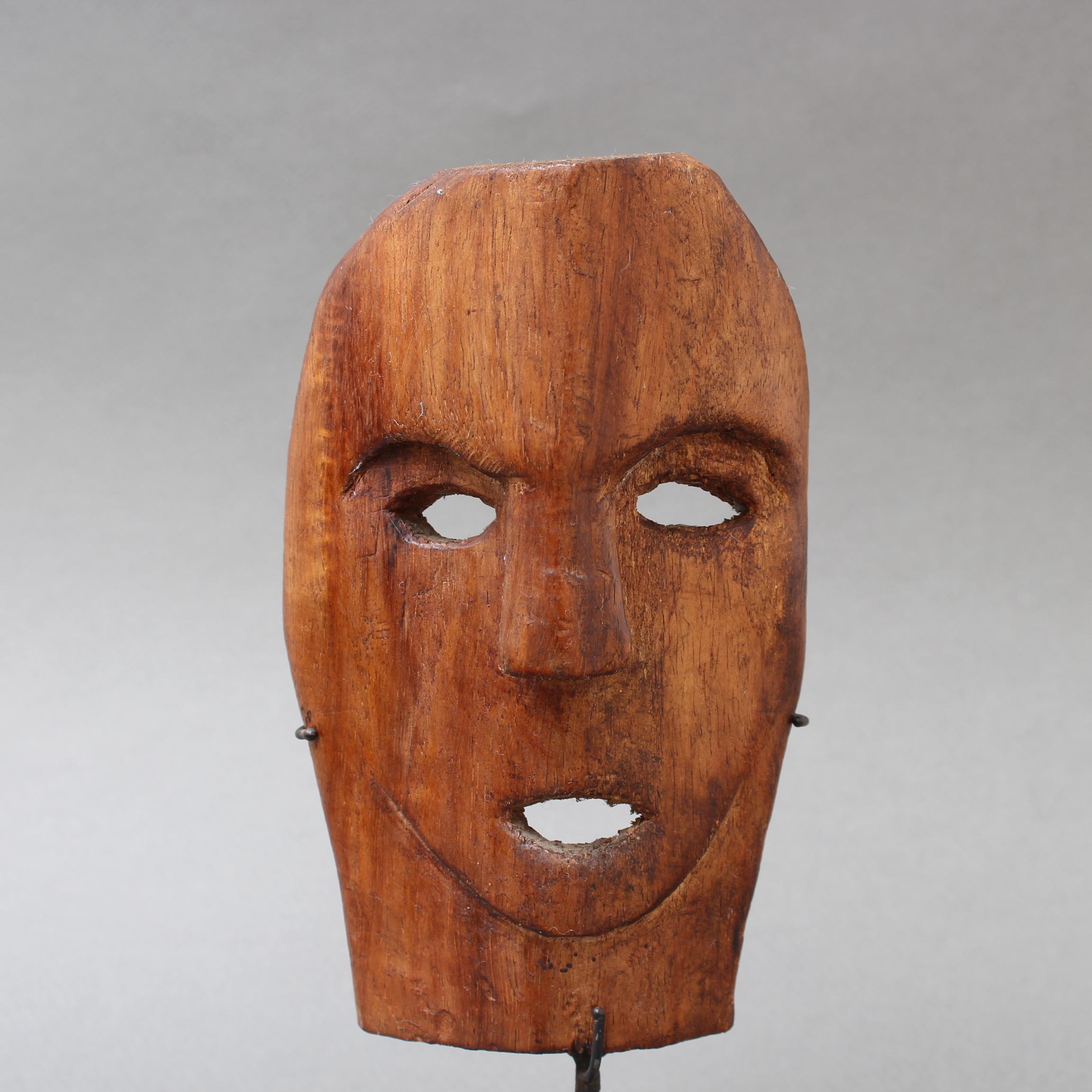 Late 20th Century Carved Wooden Traditional Mask from Timor Island, Indonesia, circa 1970s For Sale