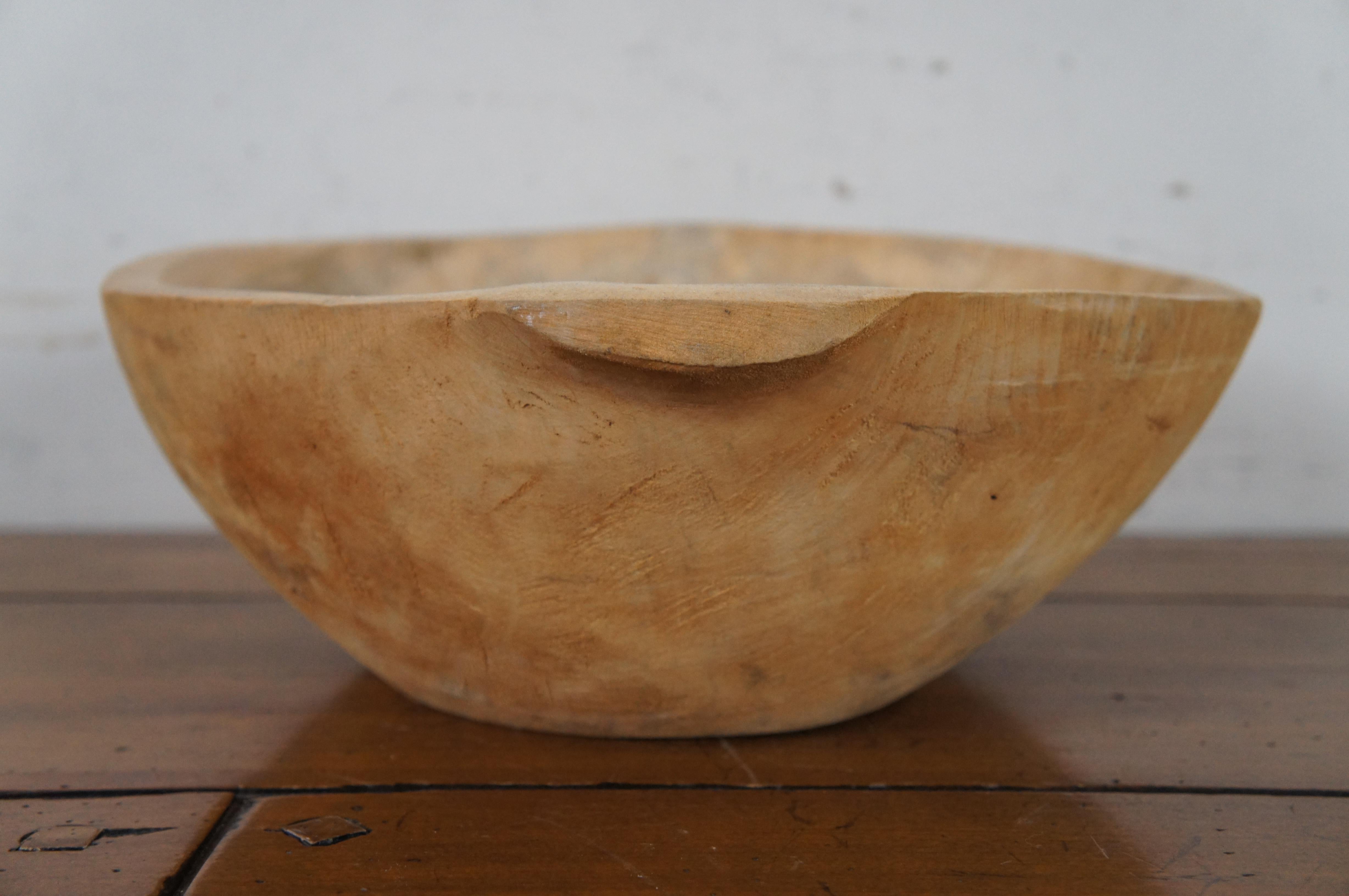 Carved Wooden Trencher Dough Bowl Fruit Centerpiece Trough 16