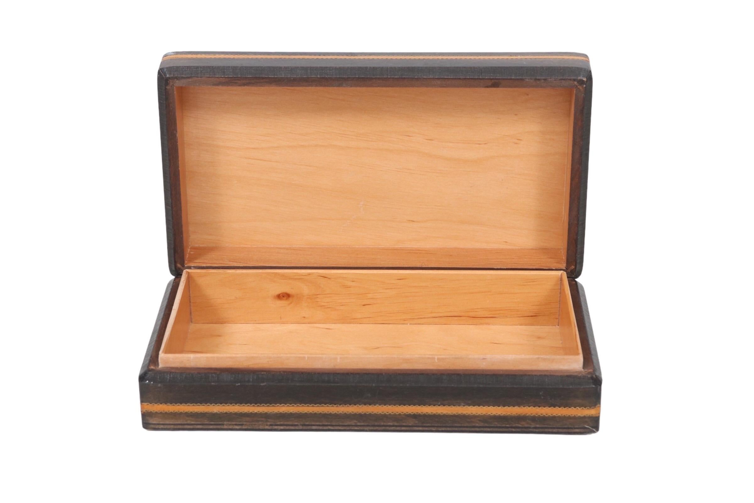 Carved Wooden Trinket Box For Sale 1