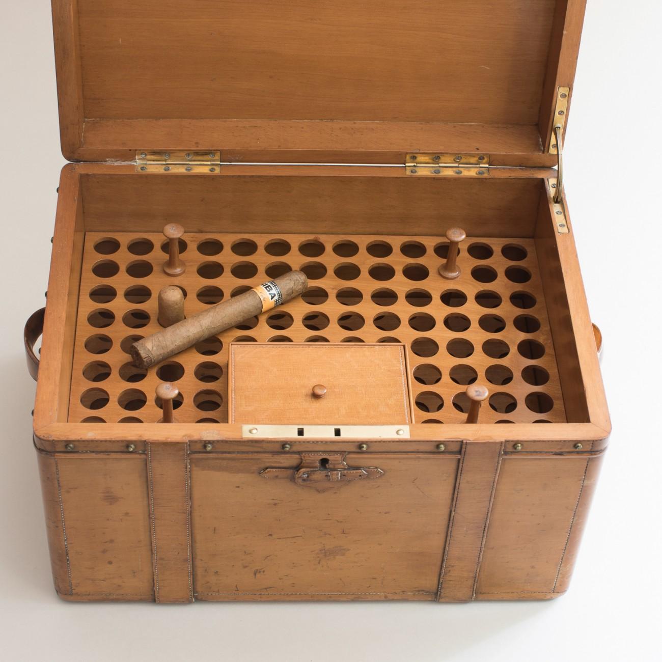 Carved Wooden Trunk/Smokers Compendium, circa 1900 4