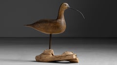 Carved Wooden Wading Bird Decoy, America 1950