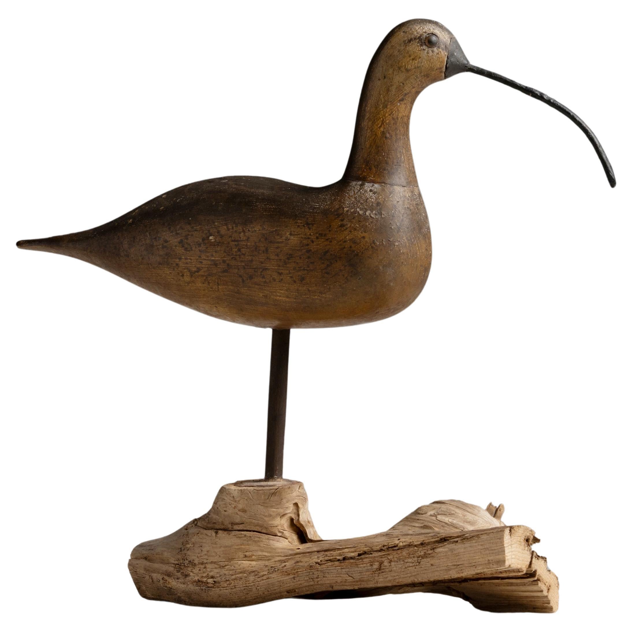Carved Wooden Wading Bird Decoy, America 1950