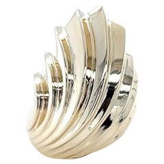 Carved Yellow Gold Wave Ring