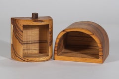 Carved Zebra Wood Box, American Craft Movement