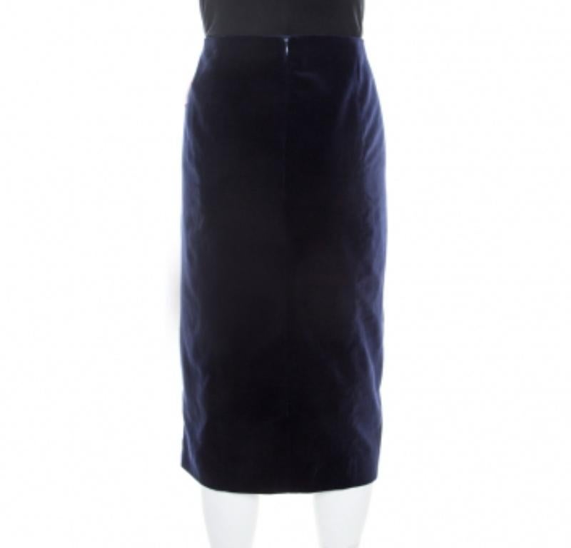 Nero Gonna a pieghe in velluto blu Astral Carven L.L.A. in vendita