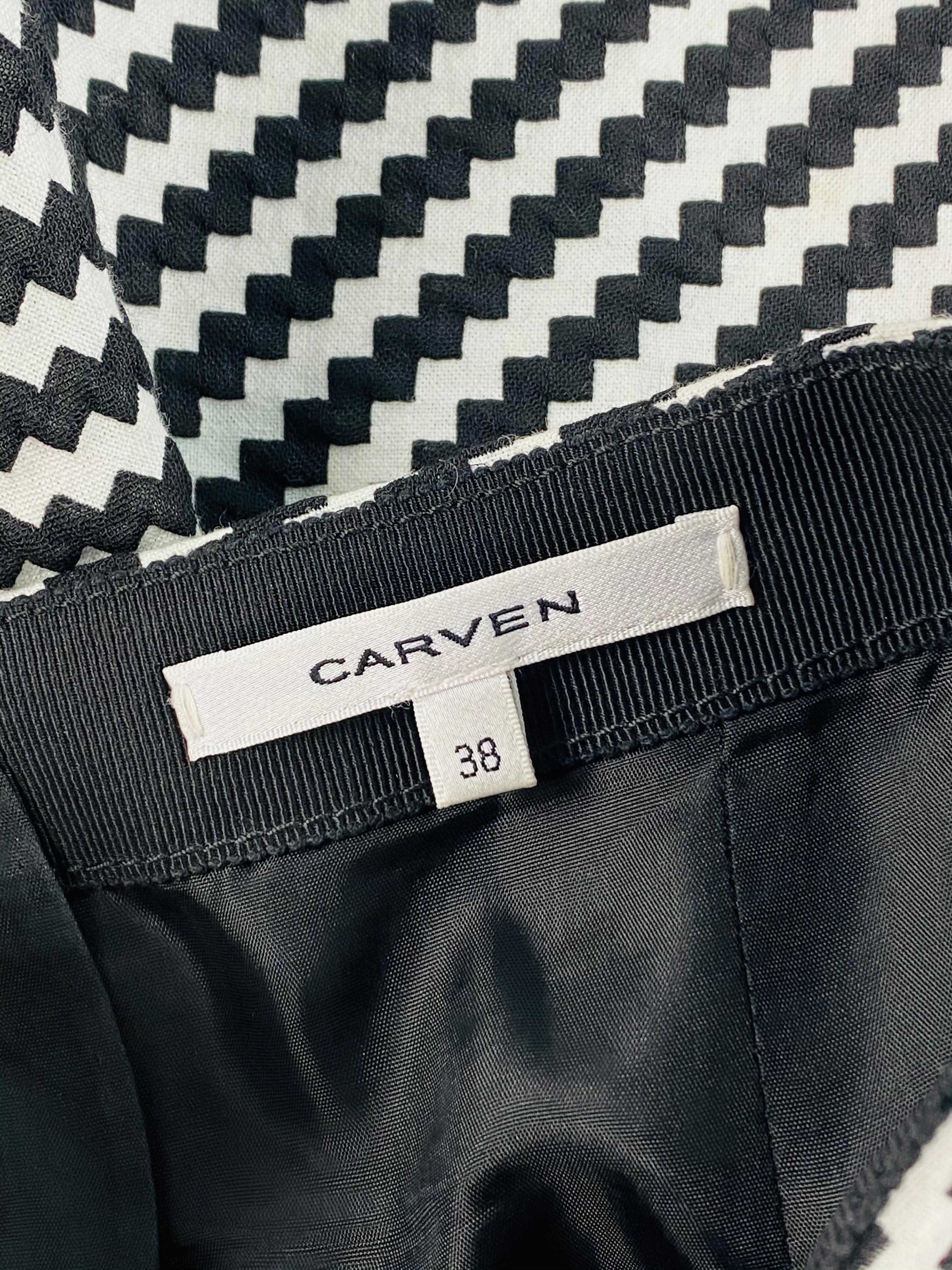 Women's Carven Black and White Shorts, Size 38 For Sale