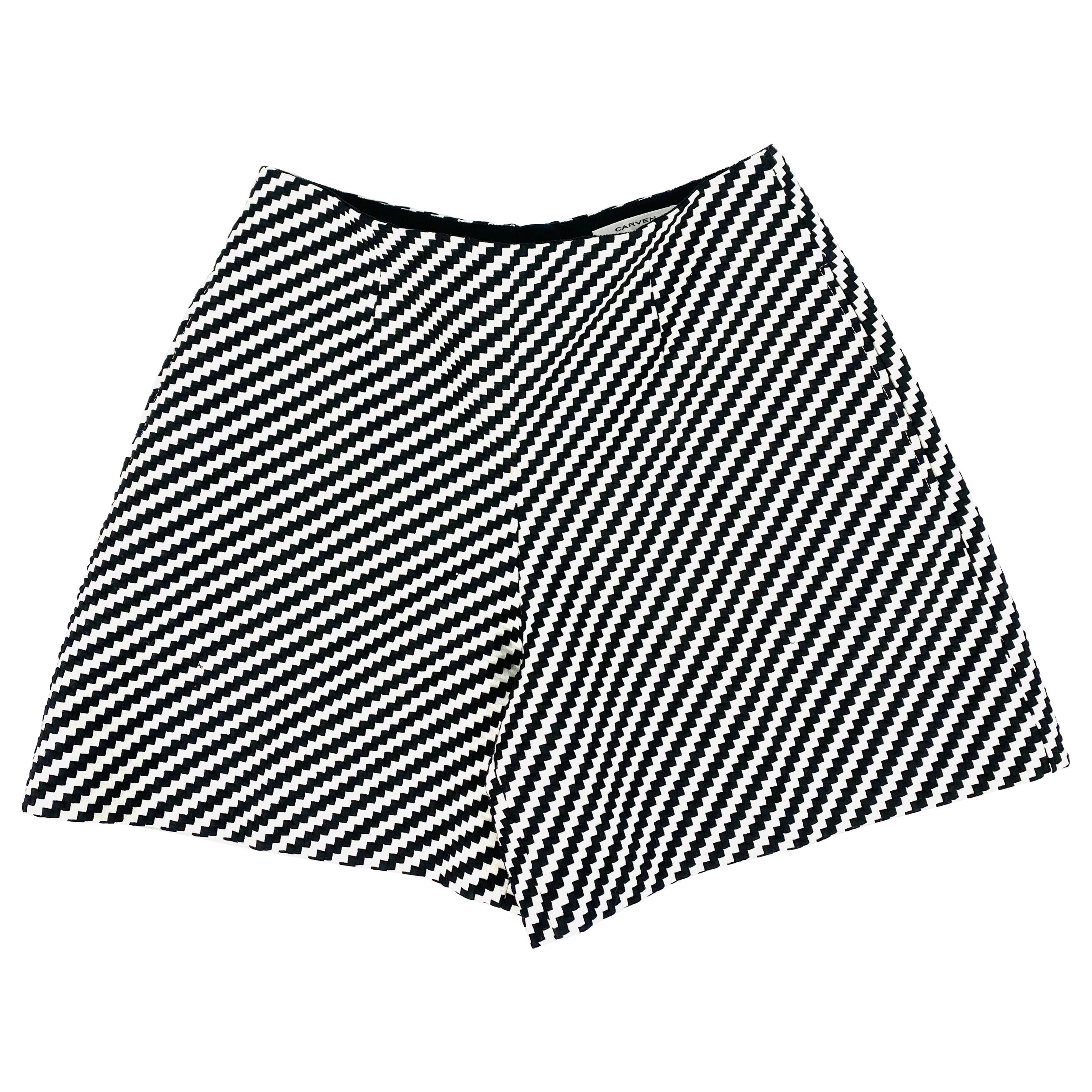 Carven Black and White Shorts, Size 38