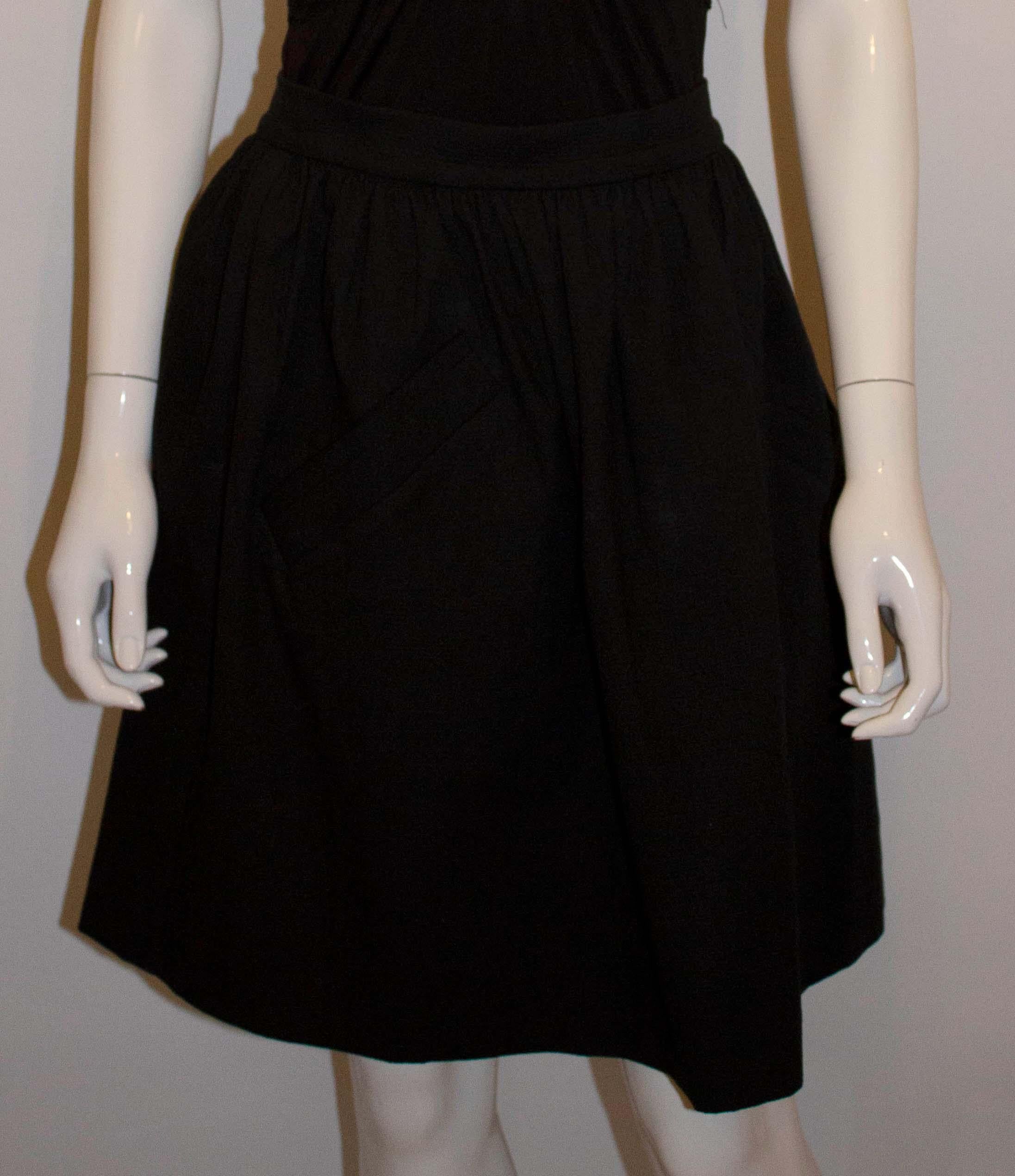 Carven Black Cotton Skirt In Good Condition For Sale In London, GB