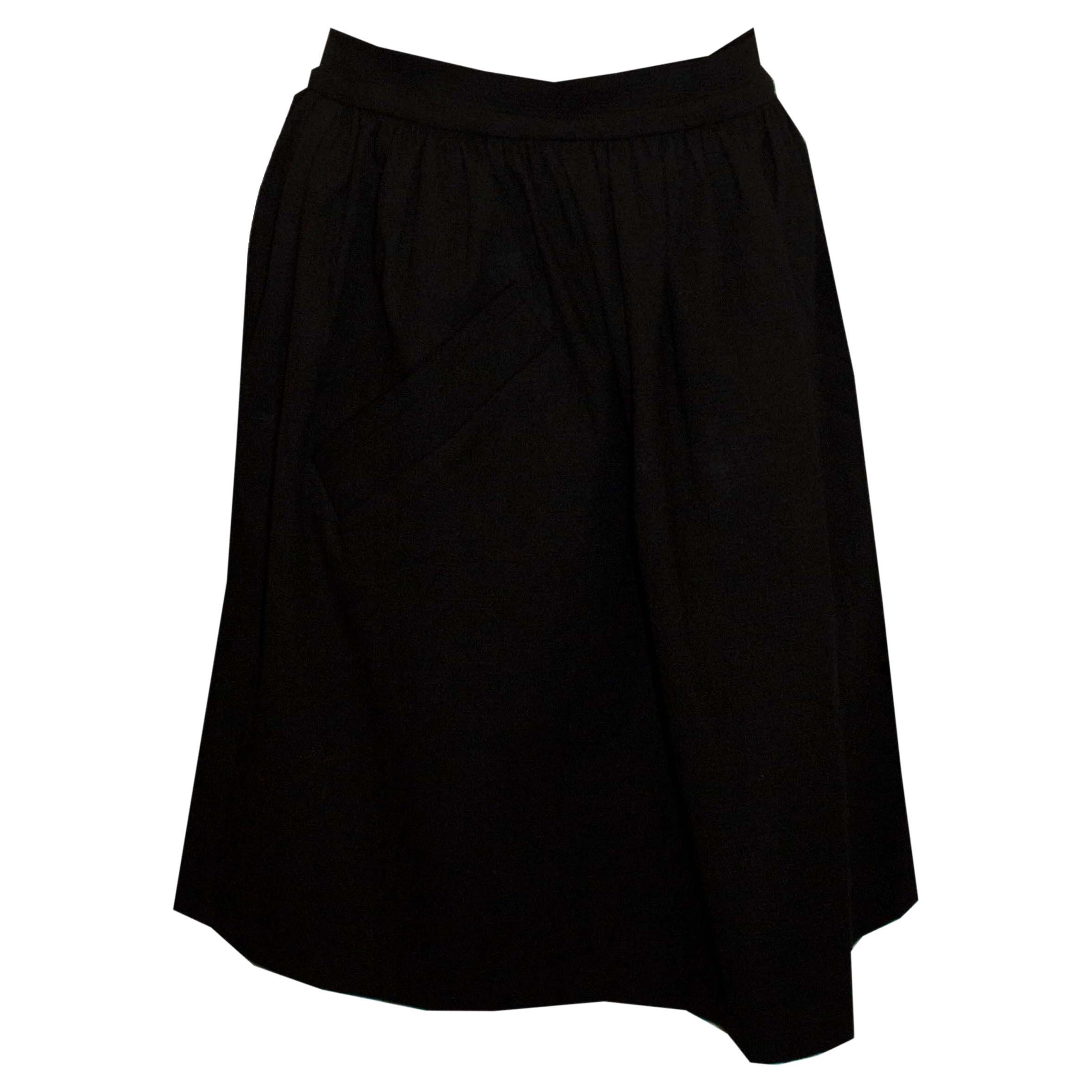 Carven Black Cotton Skirt For Sale