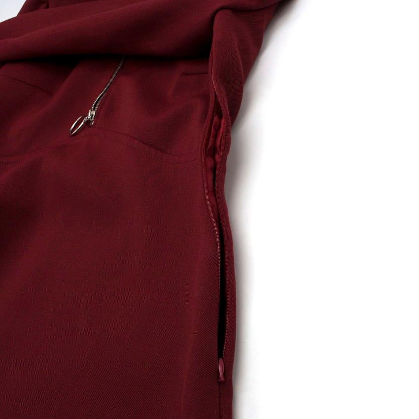 Carven Burgundy Zip-Front Dress Damen im Angebot