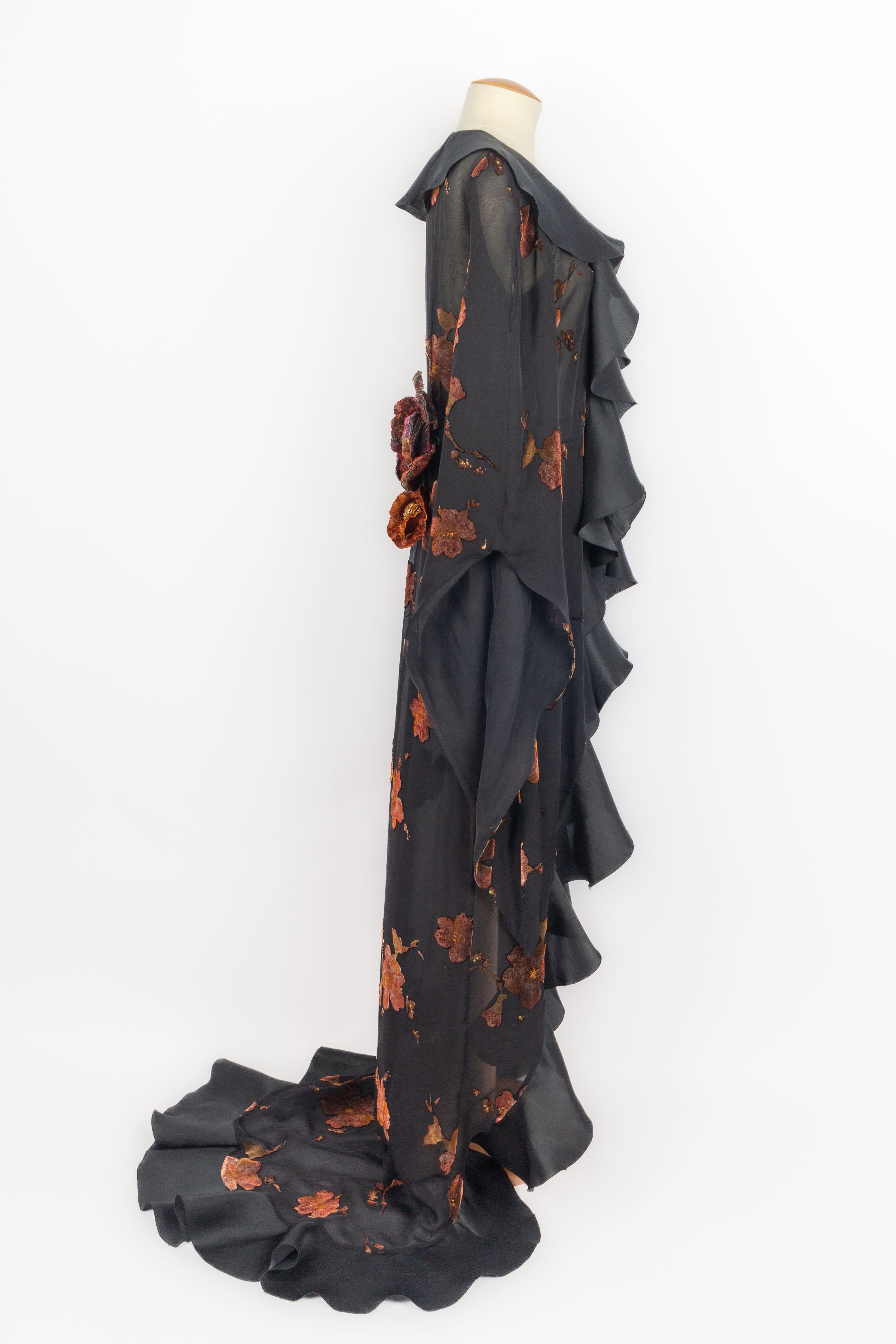 Noir Robe Carven Haute Couture Winter 2000 en vente