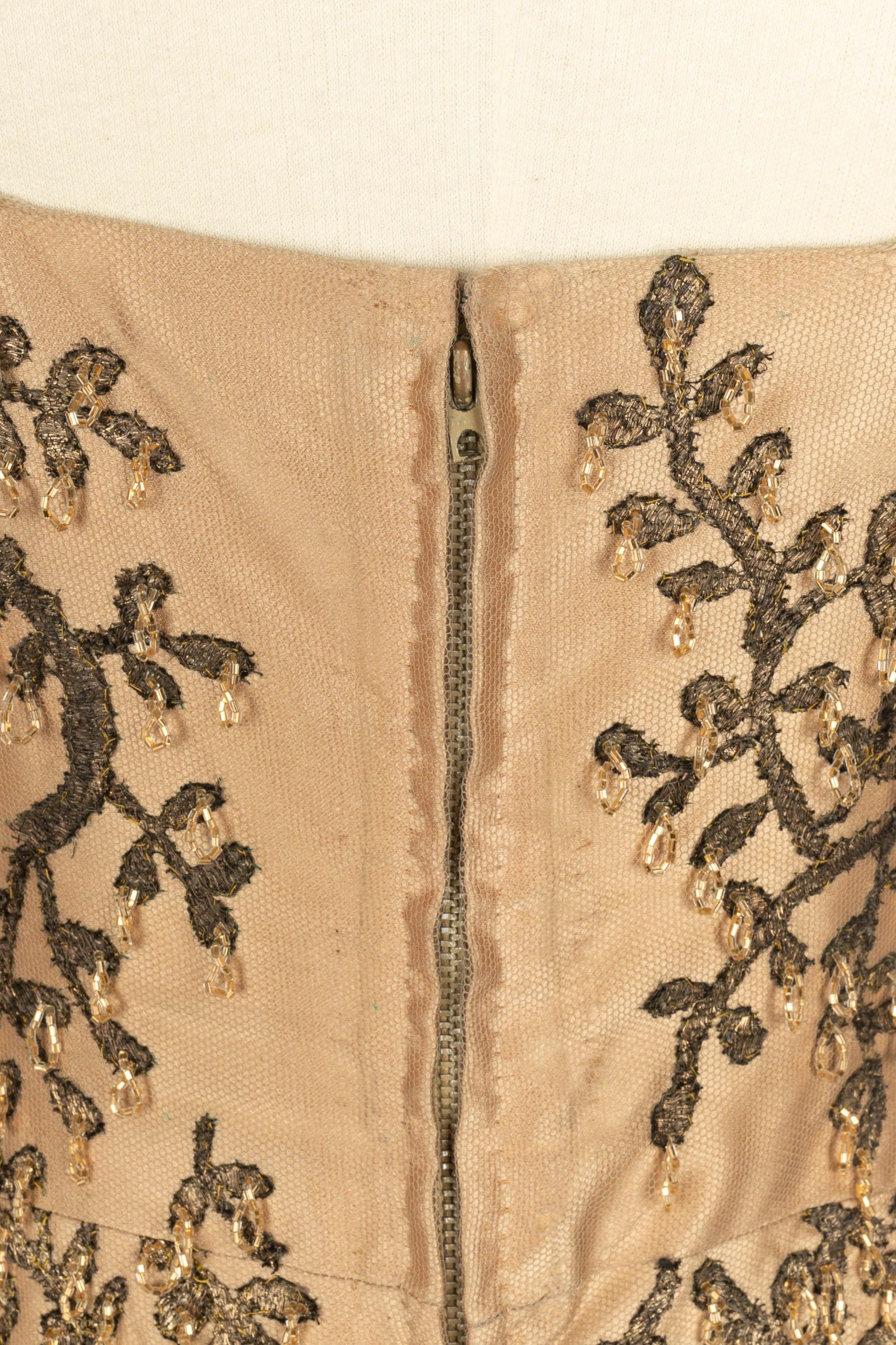 Vestido bordado Carven años 60 en venta 2
