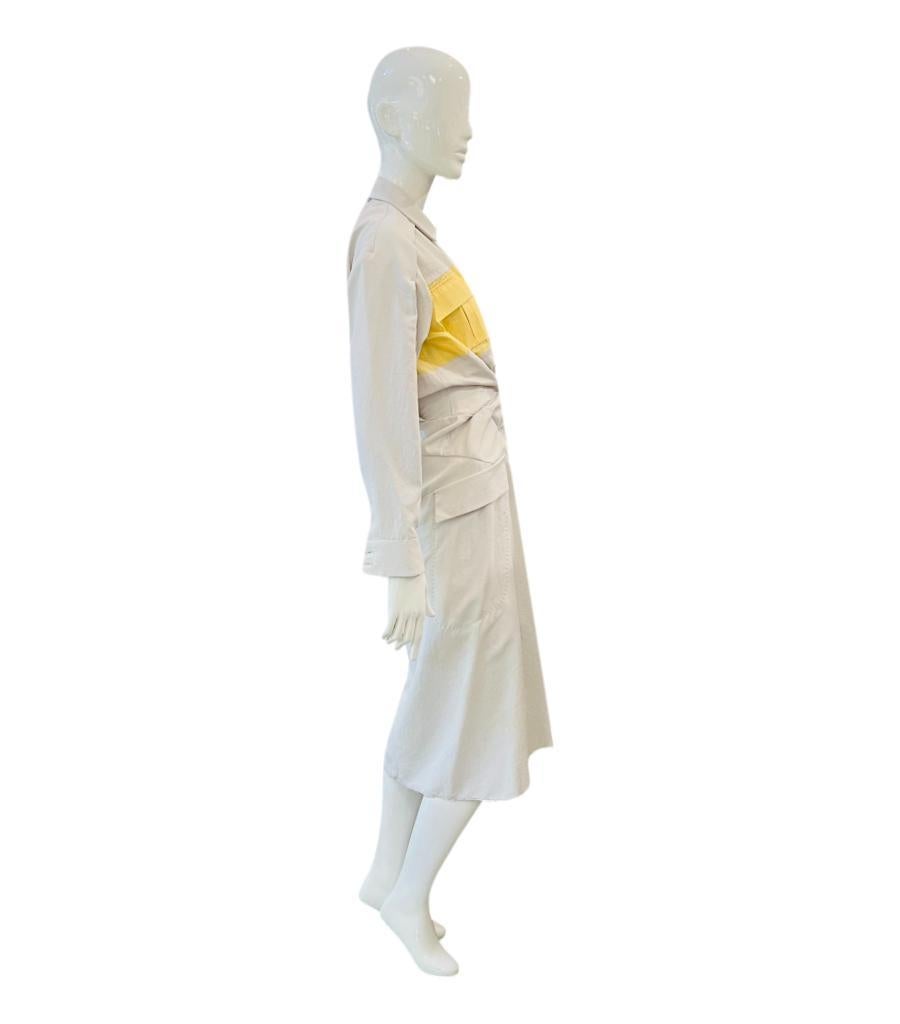 Gray Carven Gathered Shirt Dress For Sale