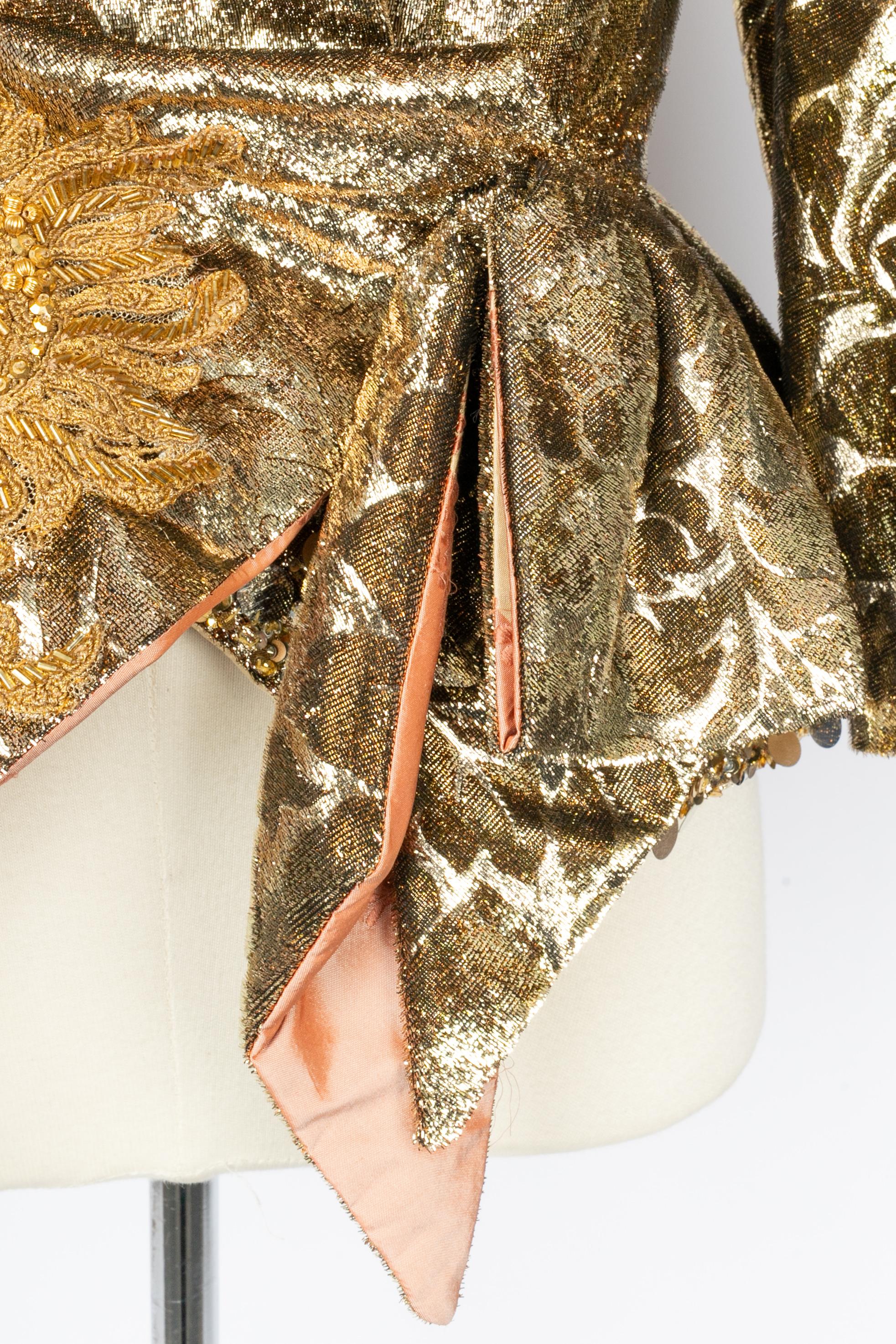 Carven golden jacket Haute Couture fall 2004-2005 (Braun) im Angebot