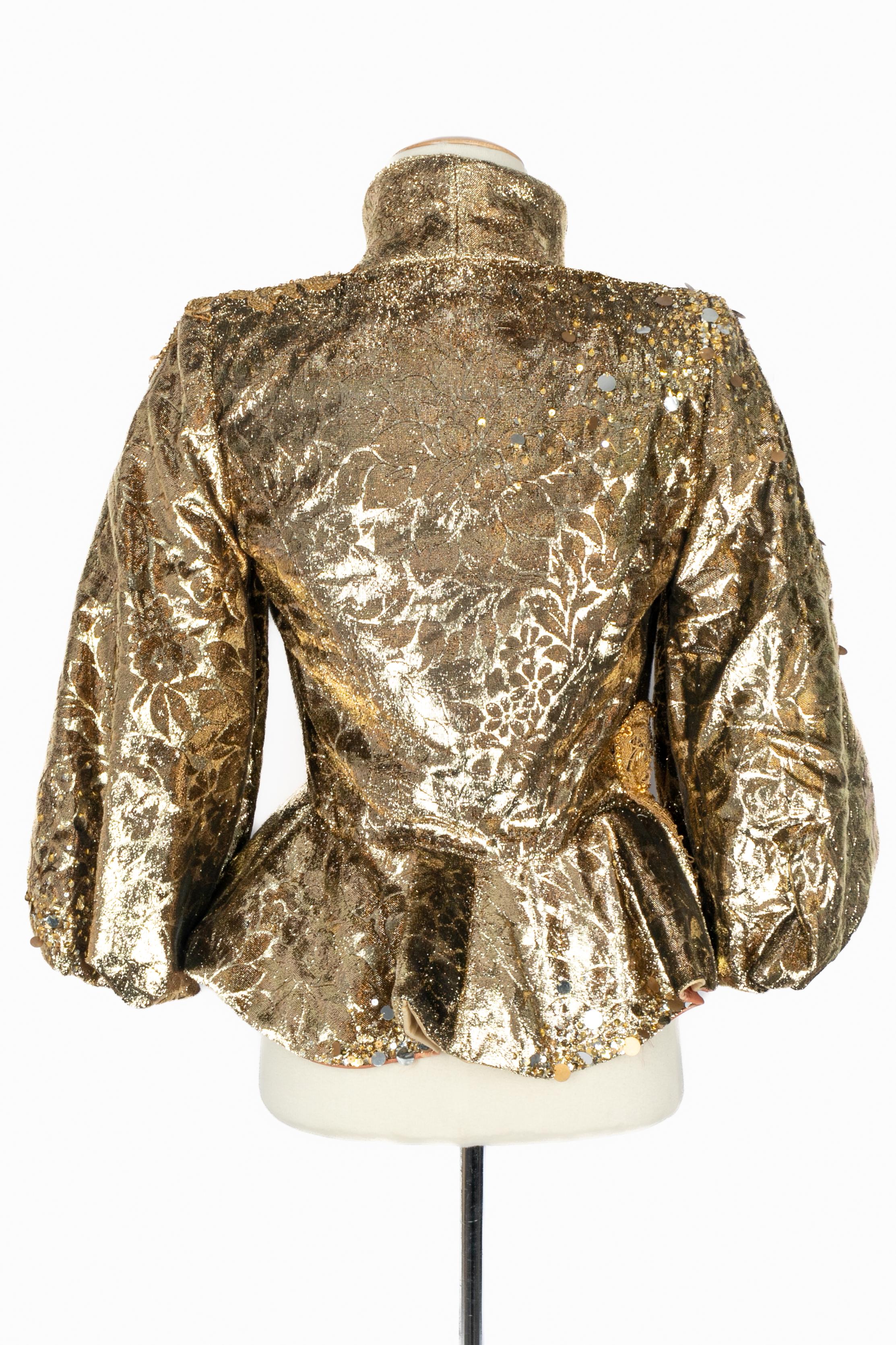 Carven golden jacket Haute Couture fall 2004-2005 im Angebot 3