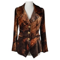 Carven Haute Couture Vintage Veste en velours imprimé - Début des années 2000