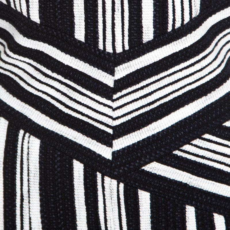 Carven Monochrome Textured Cutout Back Detail Sleeveless Dress L 1