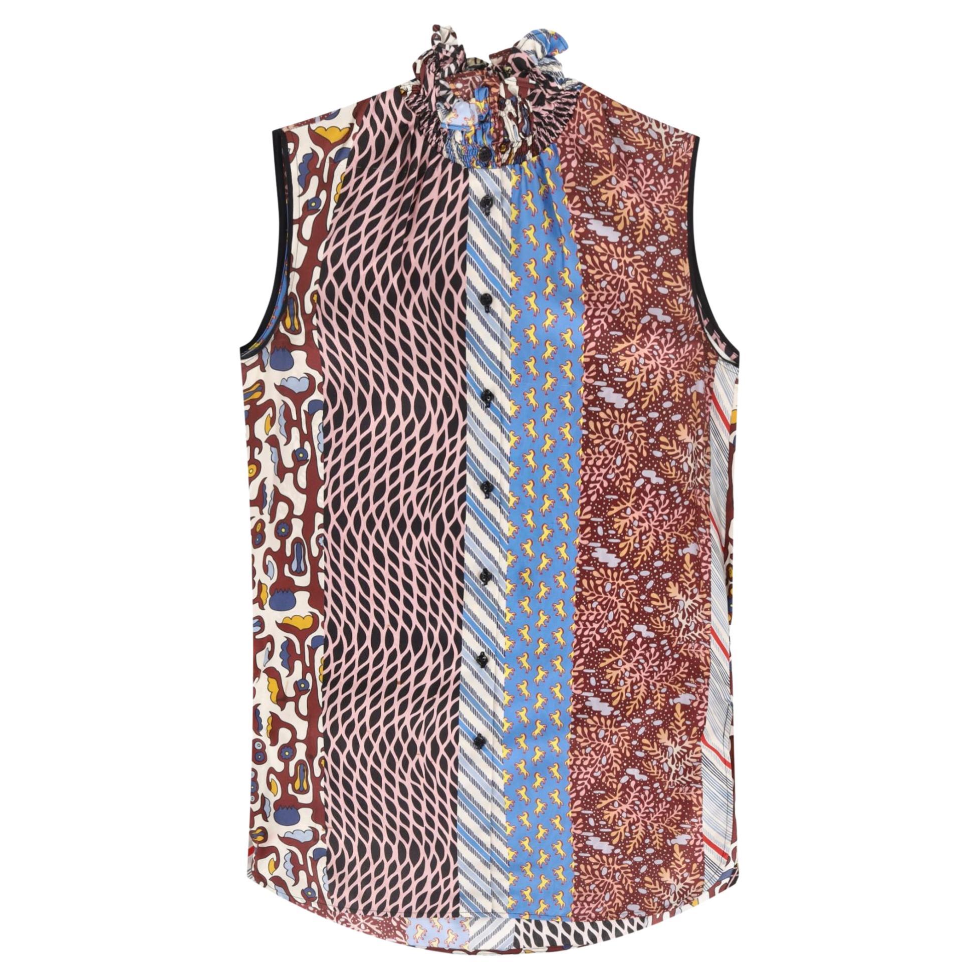 Carven Multi-Print Silk Shirt