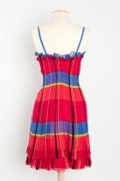 Carven pleated silk strapless dress