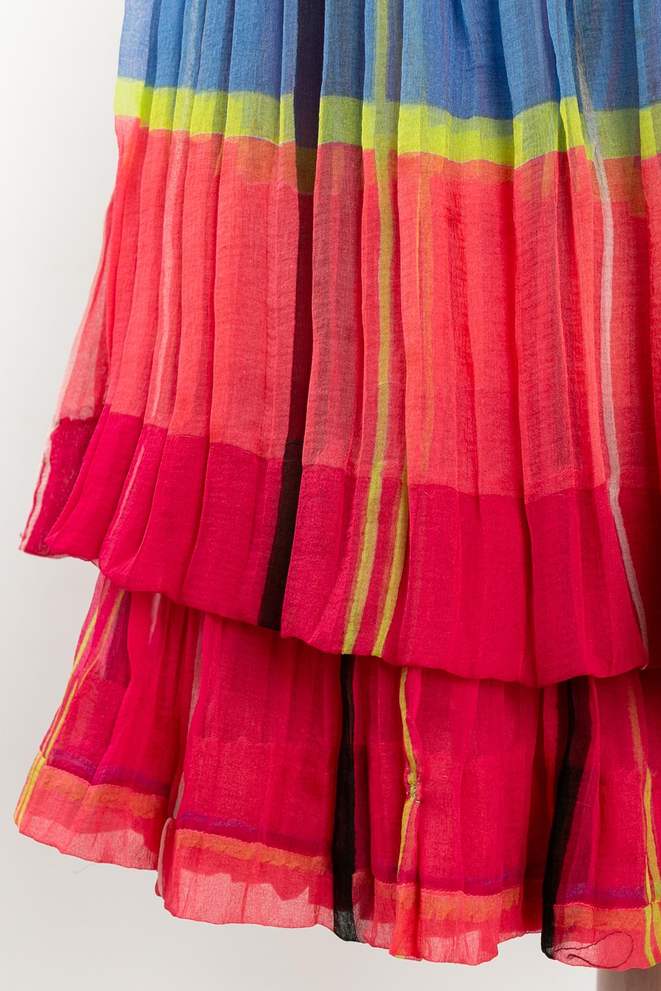 Carven pleated silk strapless dress For Sale 3