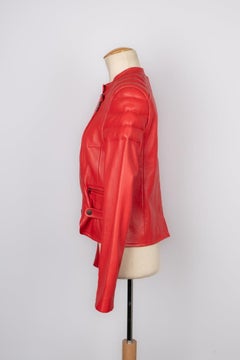 Carven Red Lamb Leather Jacket