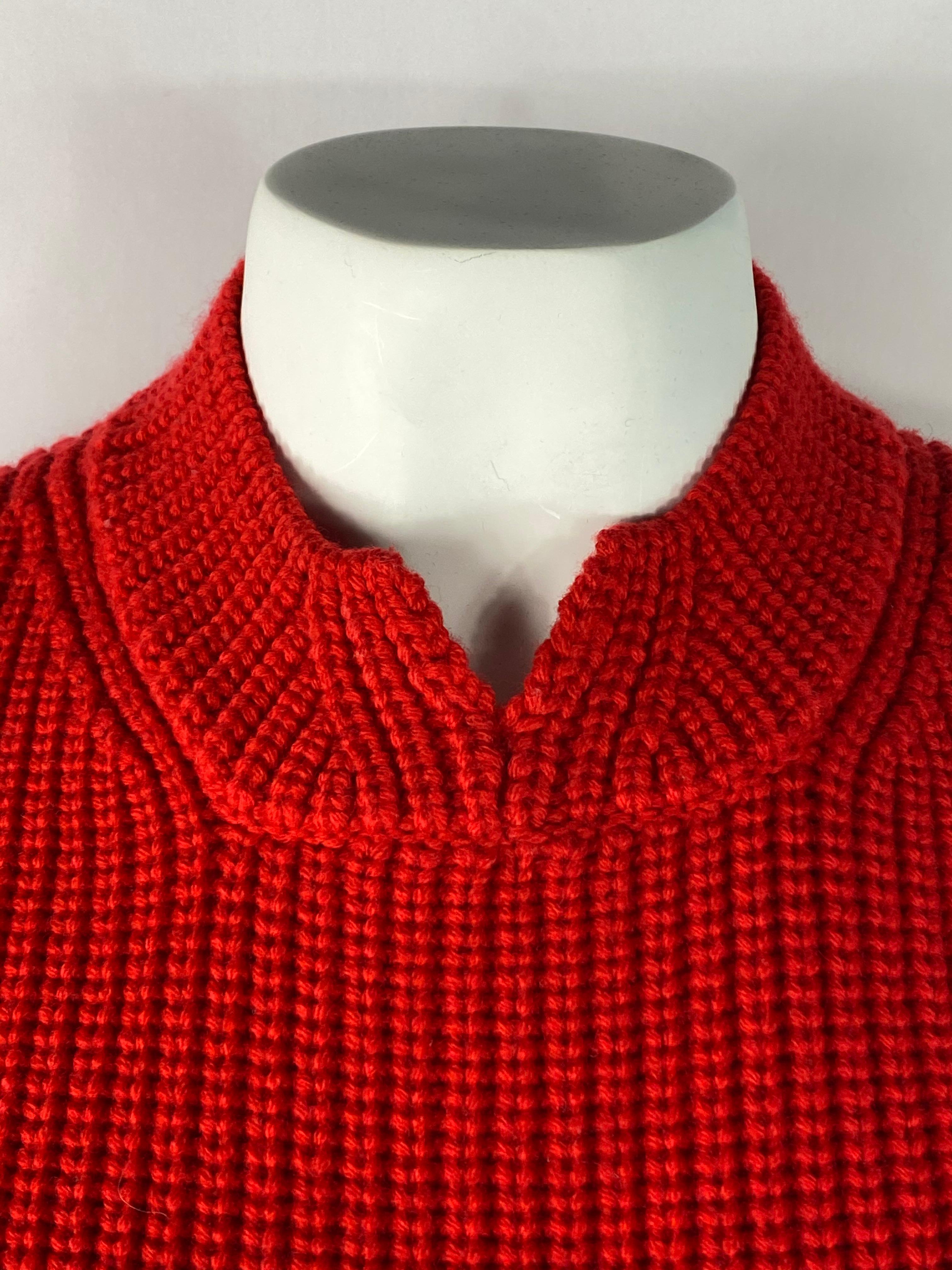 Product details:

Featuring red wool knit vest designed by Carven in Italy in medium size.