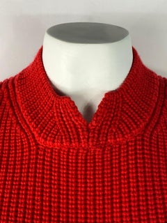 Carven Red Wool Knit Sweater Vest, Size Medium