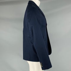 CARVEN Größe 40 Marineblaue einreihige Jacke aus Baumwolle
